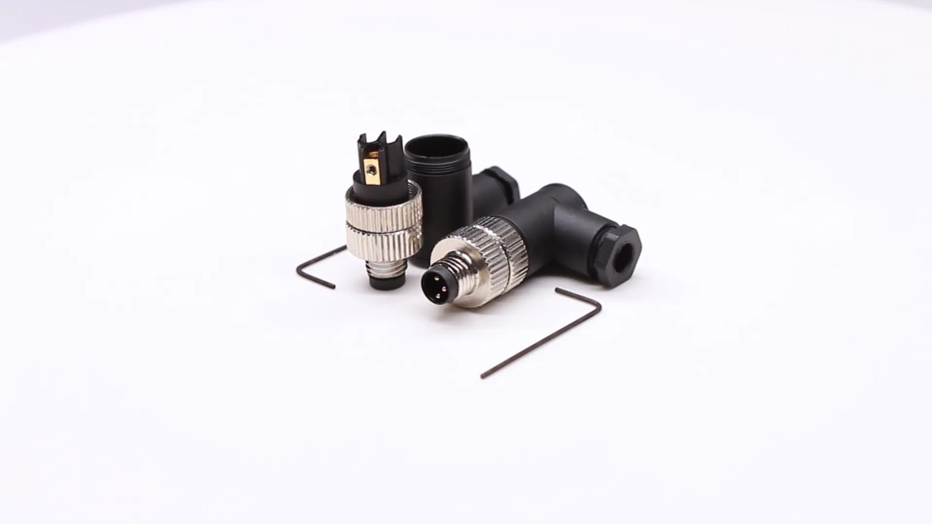 M8 Cable Products Video - M8 Cable Assembly Plug Waterproof IP67 90 Degree Male Plug 3Pins Wireable Unshiled Connector