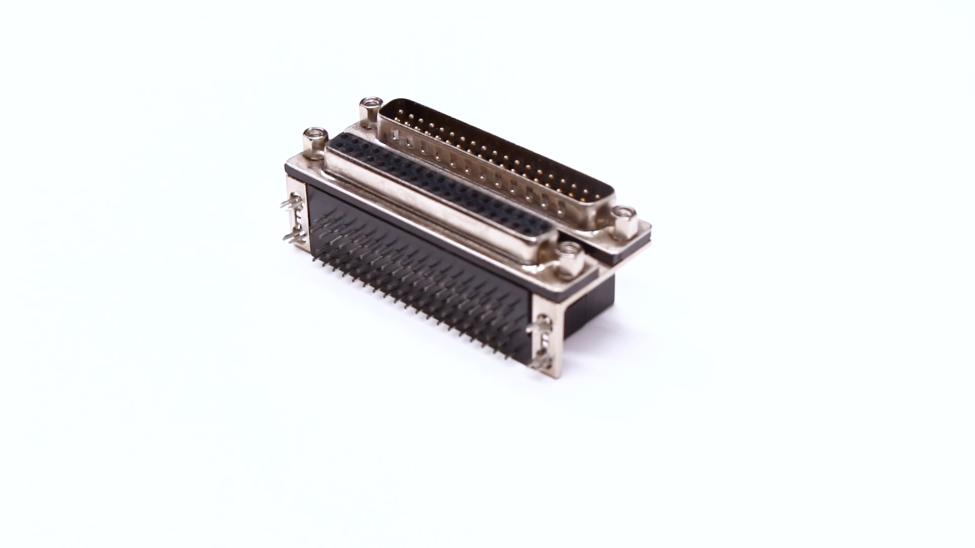 D-sub Connector Video - D-Sub 37 Male Female Connector to Audio R/A Stacked Type Black Socket