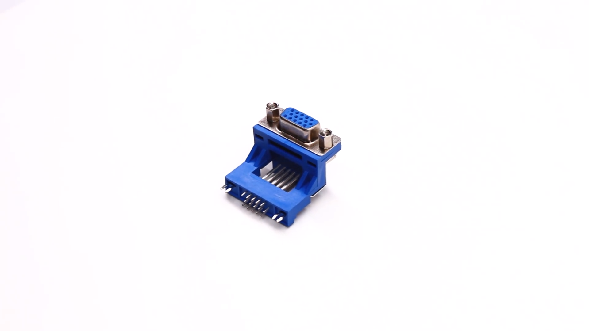 D-Sub Connector Video: D-sub HD 15-Pin Female 90° Elevated Staking Type Connector for PCB Mount