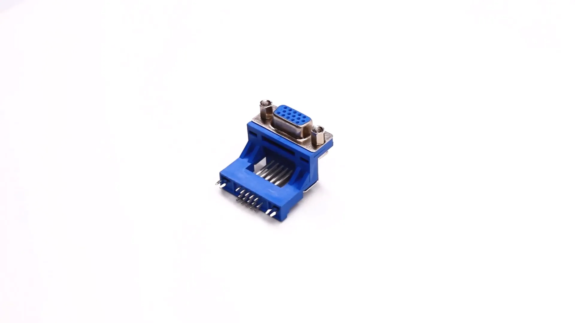 D-Sub Connector Video: D-sub HD 15-Pin Female 90° Elevated Staking Type Connector for PCB Mount