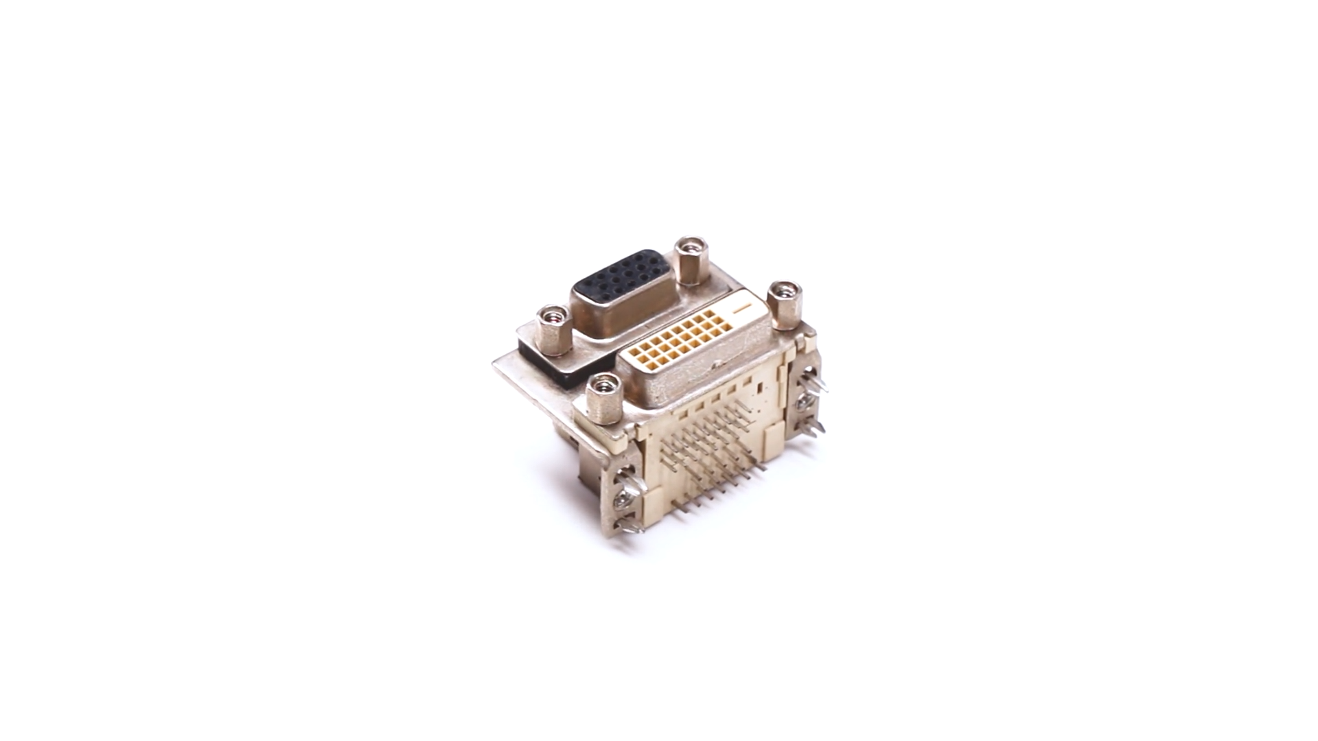 DVI Connector Video - DVI Connector Stacked Female Harpoon Staking Type Through Hole