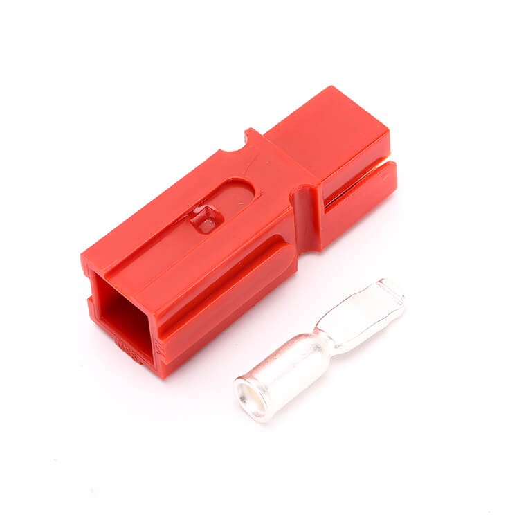 Elecbee 1 Way Power Connector Quick Connect Disconnect 600V 75Amp Battery Cable Connector Red Housing RG178 