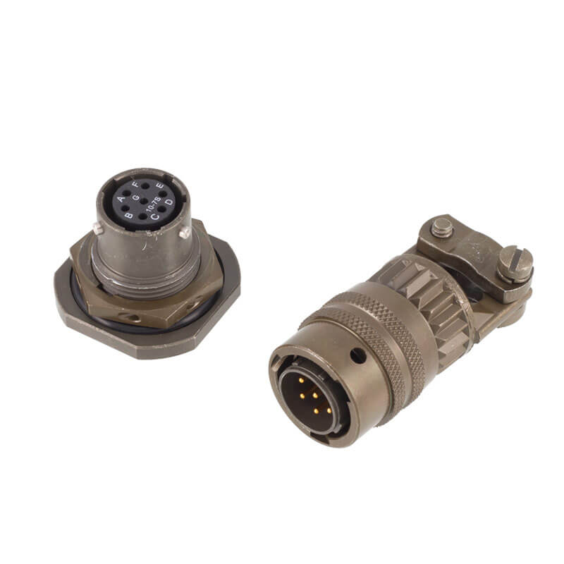 Elecbee Mil Spec Connectors MS3116E10-7P MS3112E10-7S male and female 7 pin Mil connector with Strain Relief Clamp
