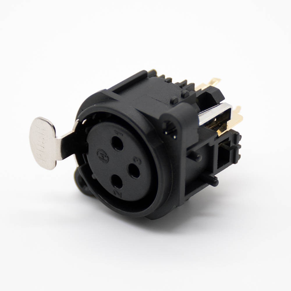 Elecbee 3 pin XLR Female connector Straight receptacle with lock switch