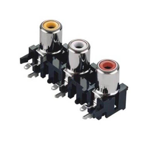 Elecbee RCA Audio Connector on TV For PCB Mount Socket Right Angle Connecor