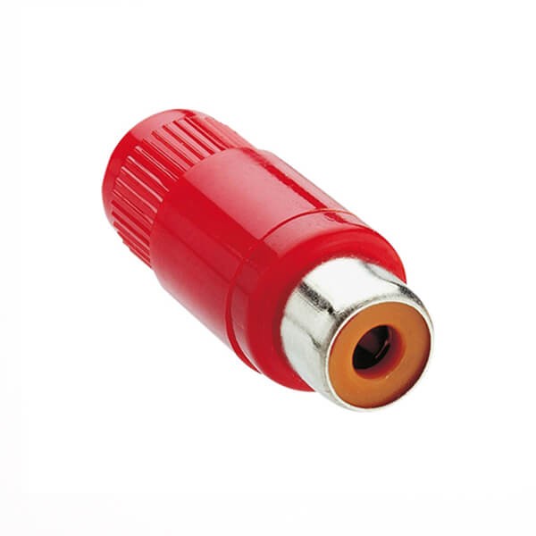 Elecbee RCA Cable Connector Female Straight Red Plug Solder Type