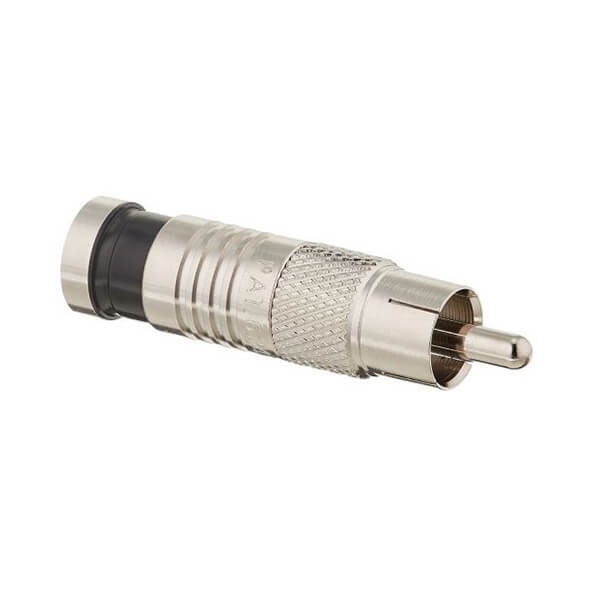 Elecbee RCA Male Connector Straight Compression for RG6 Nickel