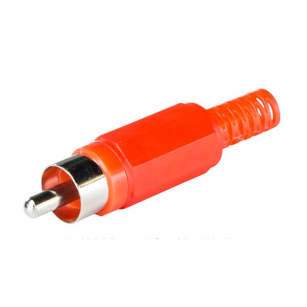 Elecbee RCA Connector Speaker Male Straight Type Red Plastic Connector For Cable
