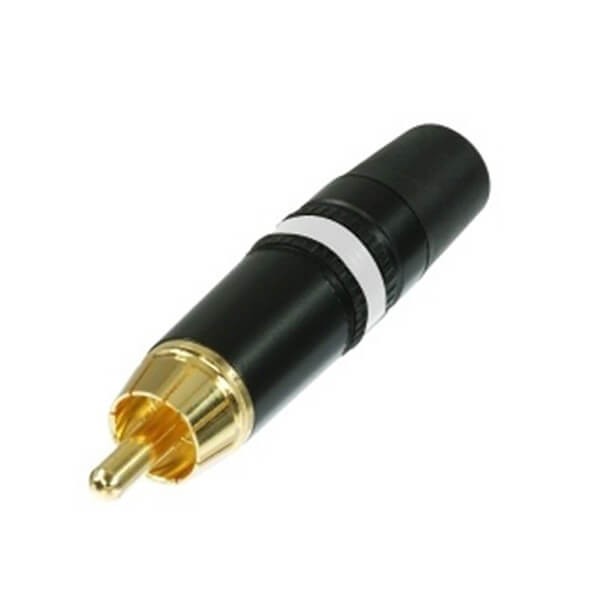Elecbee RCA Coaxial Connector Male Black White Audio Connector Brass