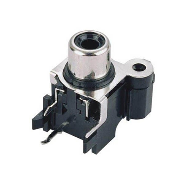 Elecbee PCB Mount RCA Right Angle Connector Female Black Nickel Plated