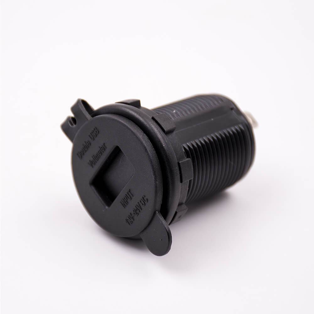 Elecbee Car Battery Charger With USB Port Double USB Voltmeter 5V 2.1A+QC3.0