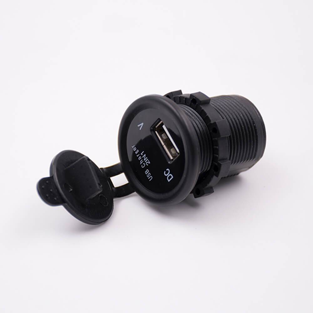 Elecbee Single USB Car Charger With Dust Cover Voltage Digital Display 5V 2.1A Socket