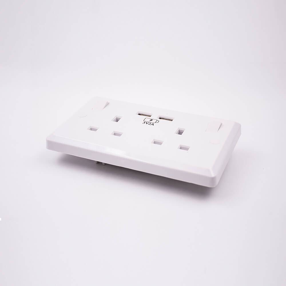 Elecbee USB Car Charger 5V Socket Dual Port 2A Power Socket With Panel