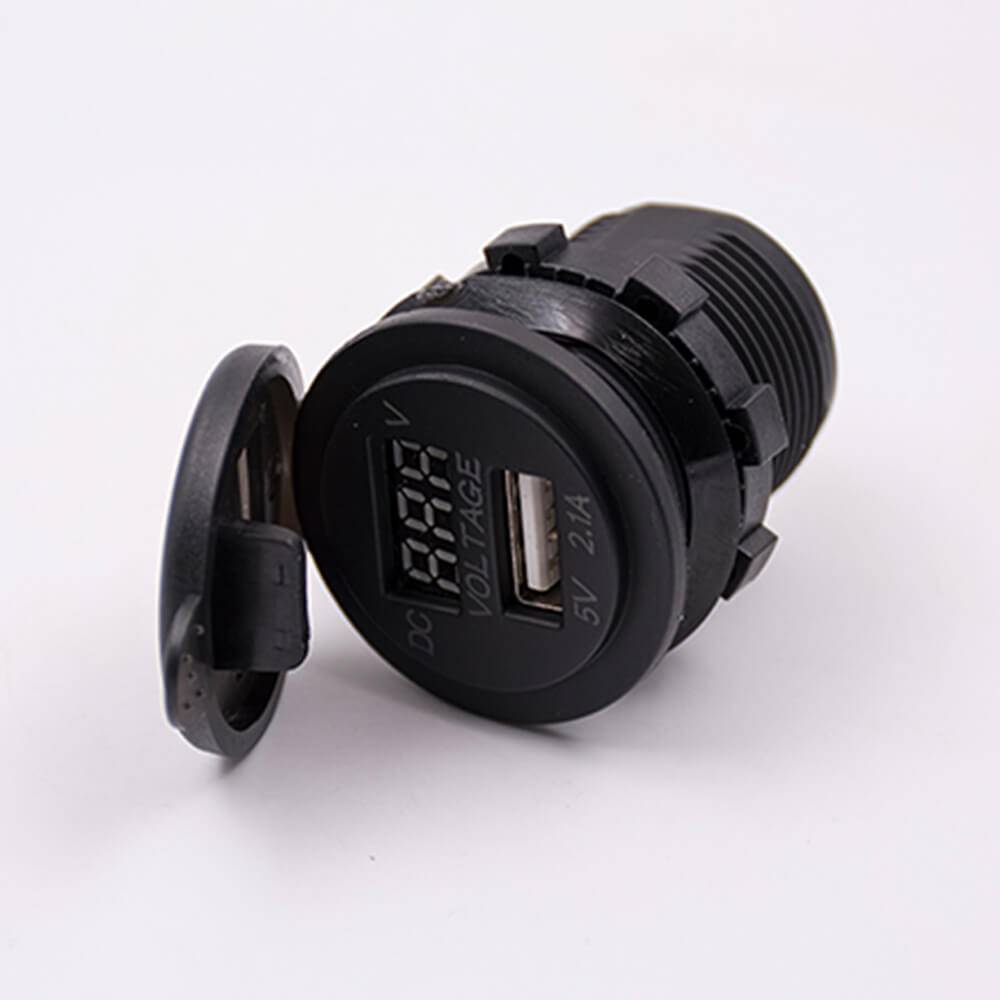 Elecbee USB Car Charger Voltage Single Port Socket 5V 2.1A With Voltage Digital Display