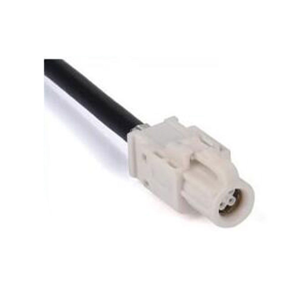 Elecbee Fakra HSD Cable 4 Pin B Code White Female Jack Vehicle Connector Radio Phantom Supply Single End Extension 0.5m
