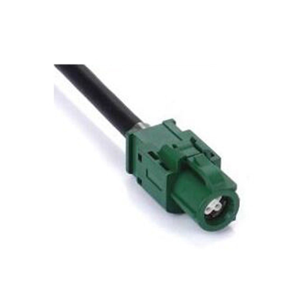 Elecbee Fakra HSD Cable 4 Pin E Code Female Jack Green Vehicle Connector TV Car Signal Single End Extension 0.5m