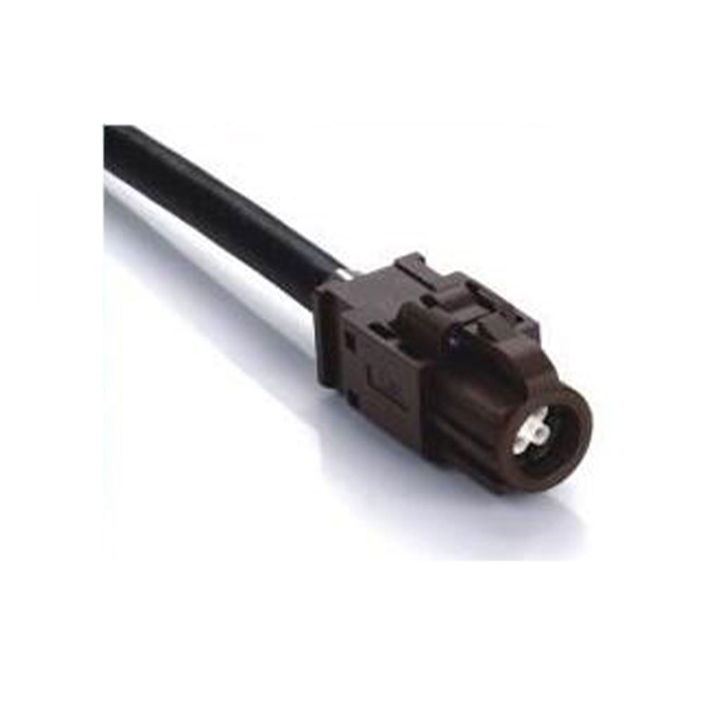 Elecbee Fakra HSD Cable 4 Pin F Code Female Jack Brown Vehicle Connector TV Signal Single End Extension 0.5m