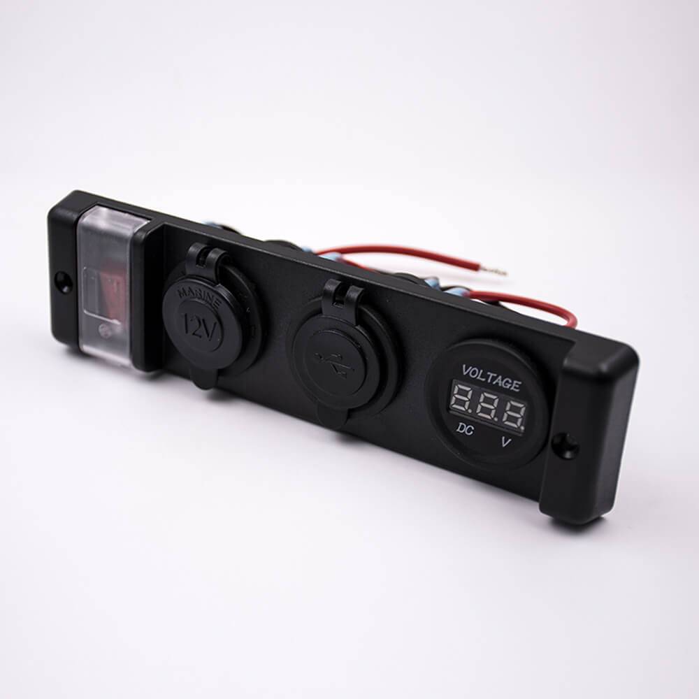 Elecbee USB Switch Panel 1-position Switch USB Voltmeter Cigarette Lighter Car Multifunctional