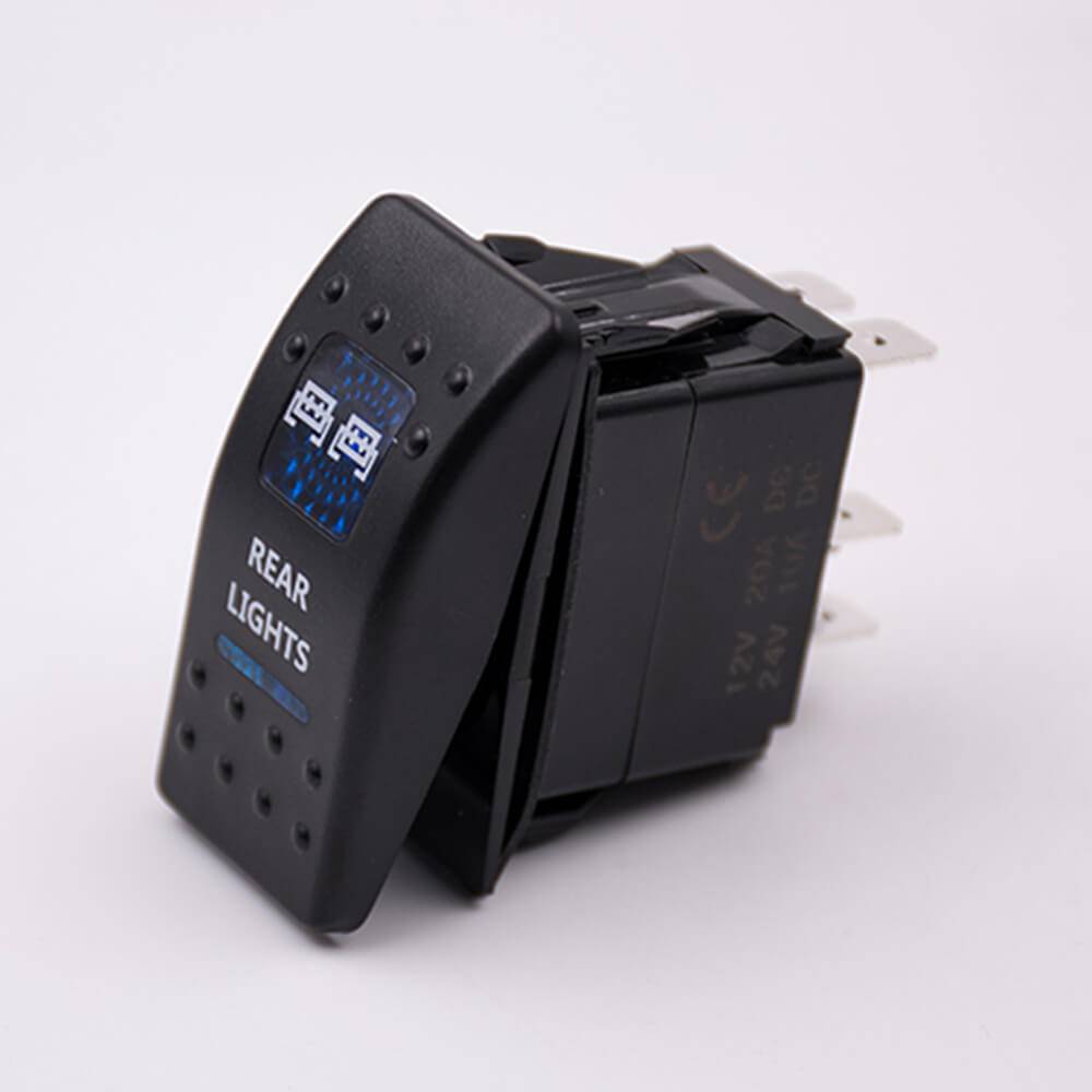 Elecbee Car Rocker Switch ON/OFF Rear Lights 5 Pin Panel Mount Wiring