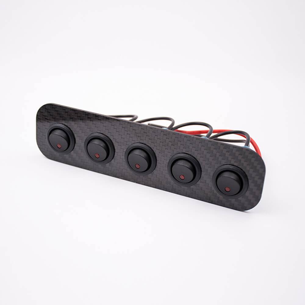 Elecbee Car Switch Panel 5 Positions Modified Panel Mount Wiring For RV Bus Ship Yacht