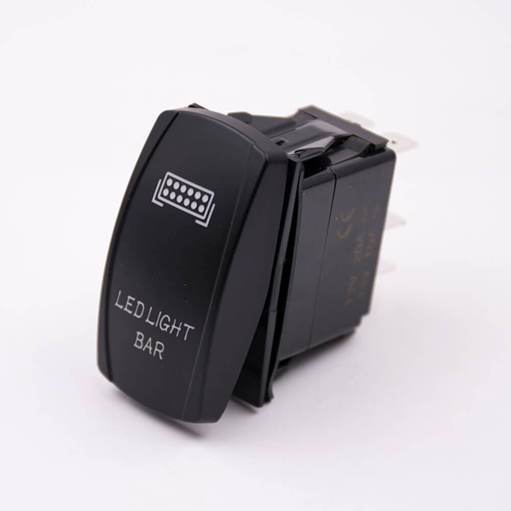 Elecbee Rocker Switch In Car 5 Pin ON/OFF Panel Mount Wiring LED Light