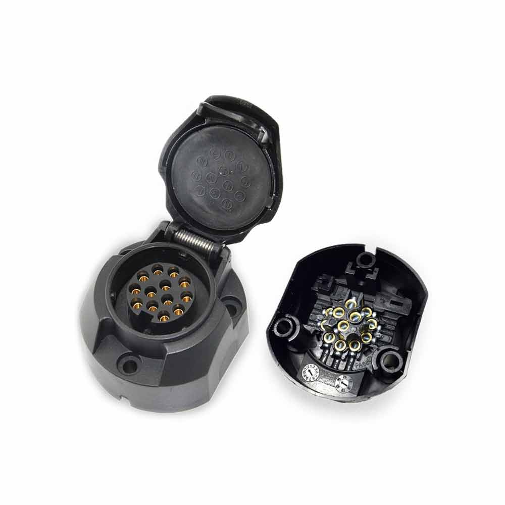Elecbee 13芯插座塑料PVC拖车连接器卡车连接器