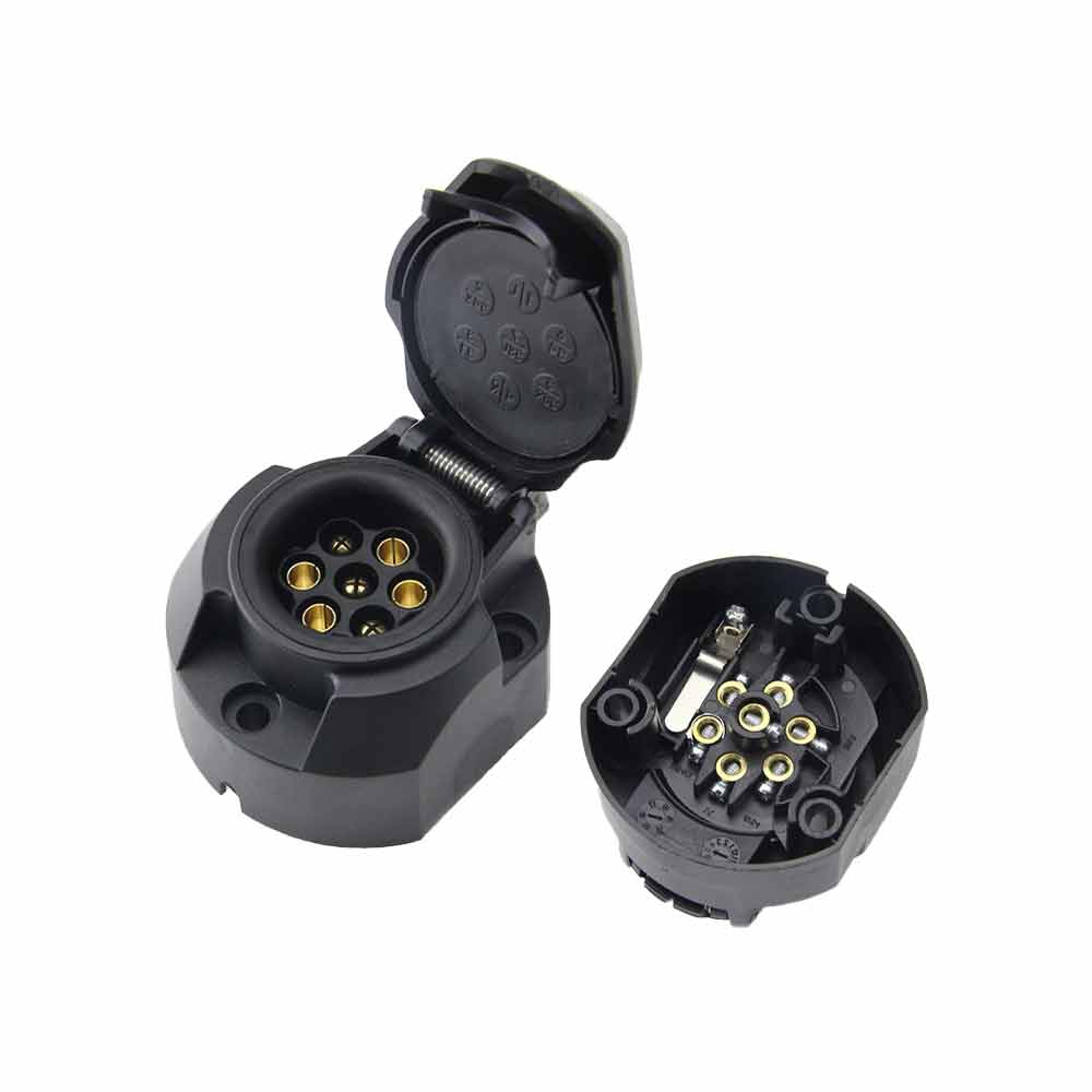 Elecbee 7芯+1芯插座PVC纯铜芯拖车连接器卡车连接器