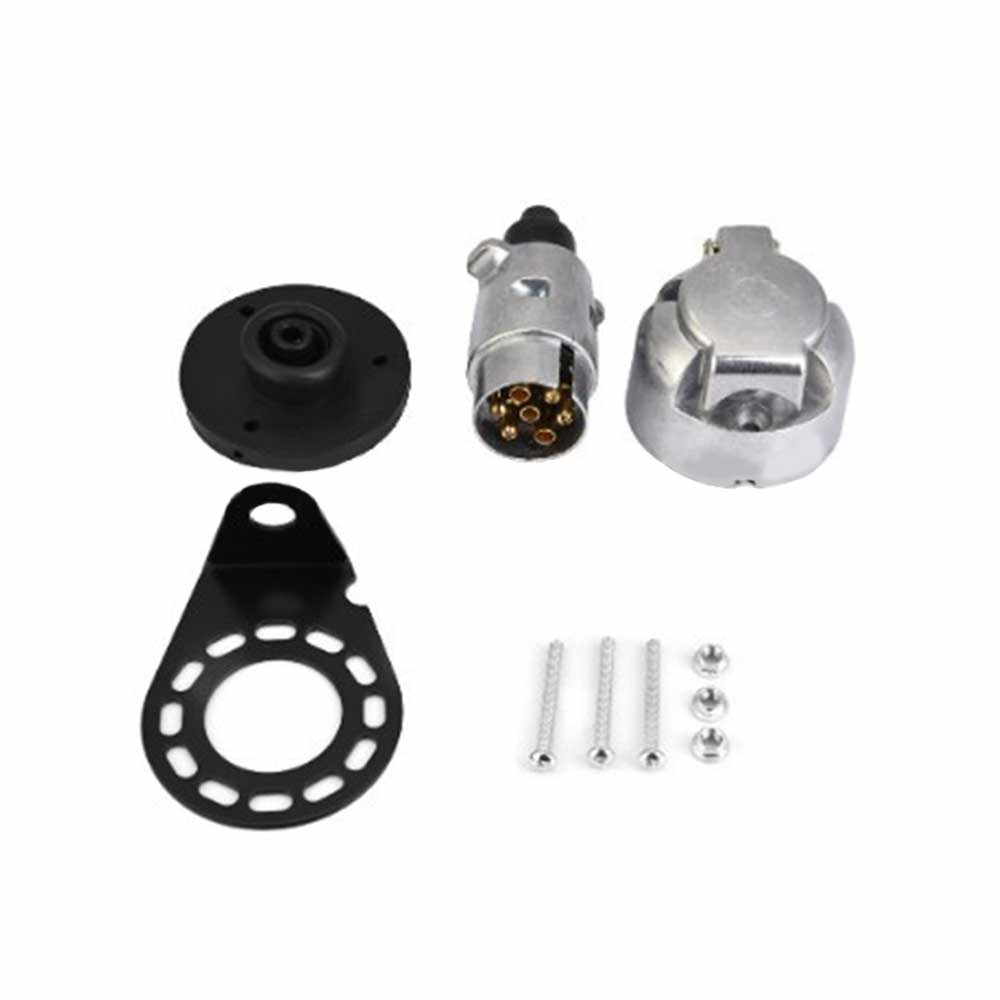 Elecbee 拖车连接器铝合金7芯插座插座带支架一套