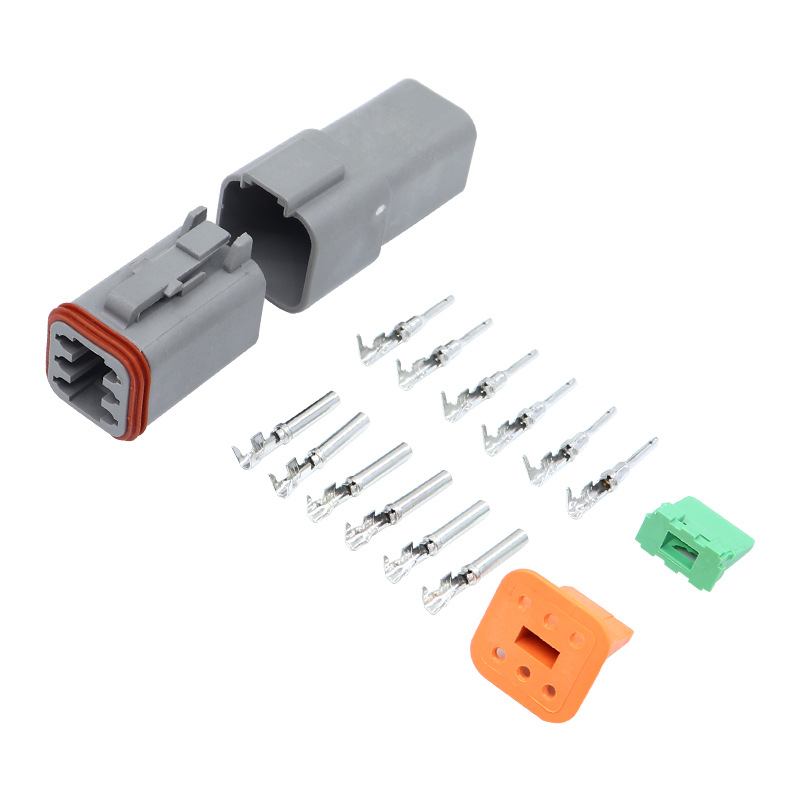Elecbee 6 Pin Waterproof Automotive Connector Male Plug and Jack Female Set DT series