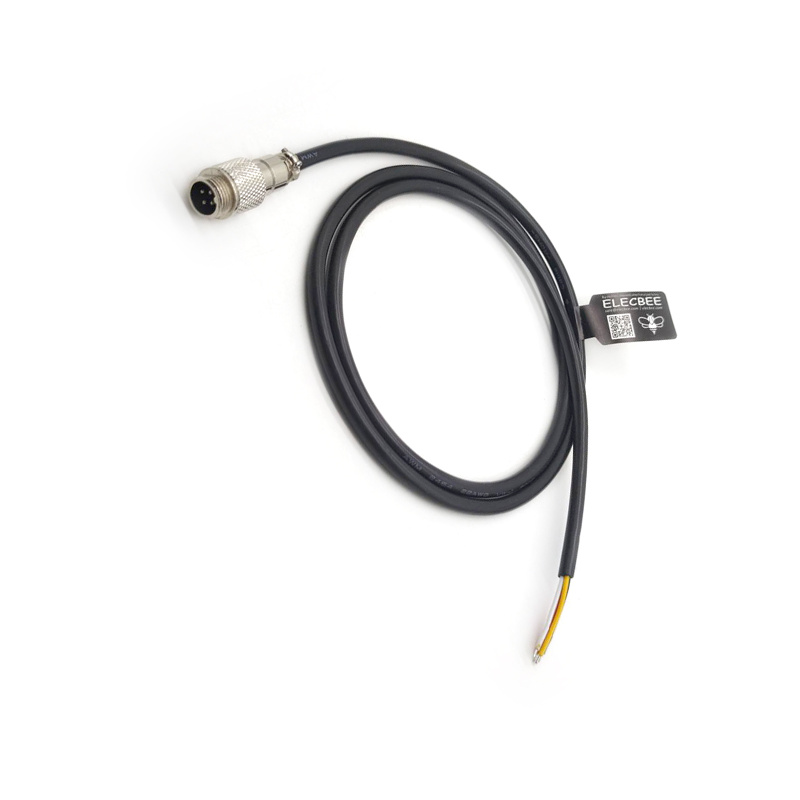 Elecbee GX12 Aviation Connector Butt-Joint Type 4pin  straight   Male with  1M Cable