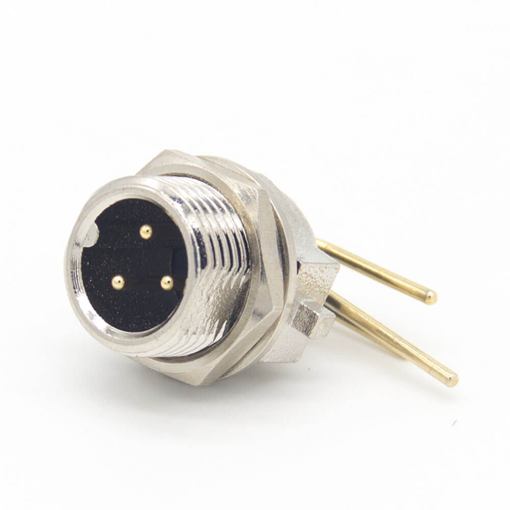 Elecbee GX48 Aviation  connector  male 3pin Right AnglePanel mount Through Hole  connector