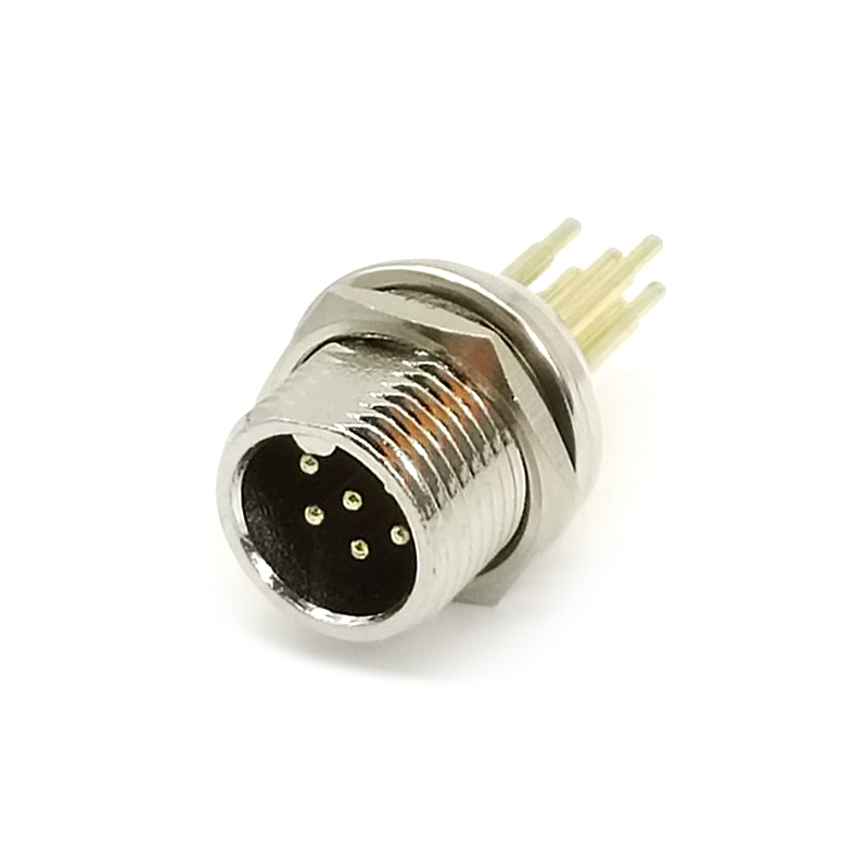 Elecbee GX12 Aviation  connector  male 6pin StraightPanel mount Through Hole  connector