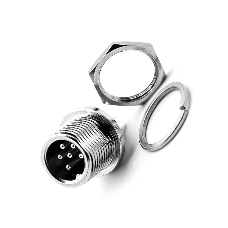 Elecbee GX12 Aviation  connector  male 6pin StraightPanel mount Solder Type  connector