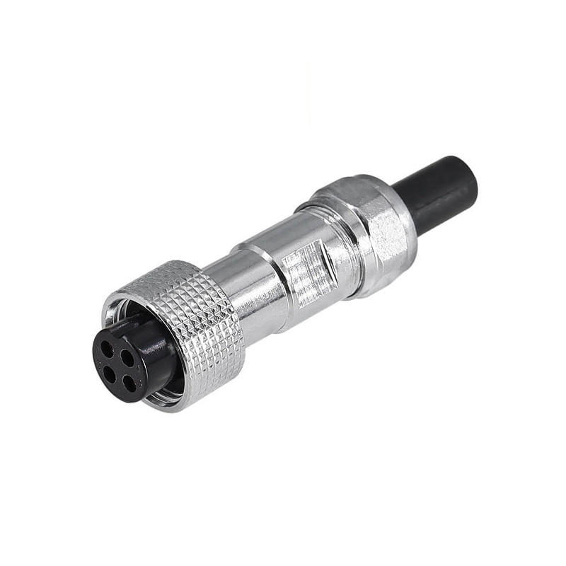 Elecbee GX12 Aviation  connector  female 4pin Straightcable line Solder Type  connector