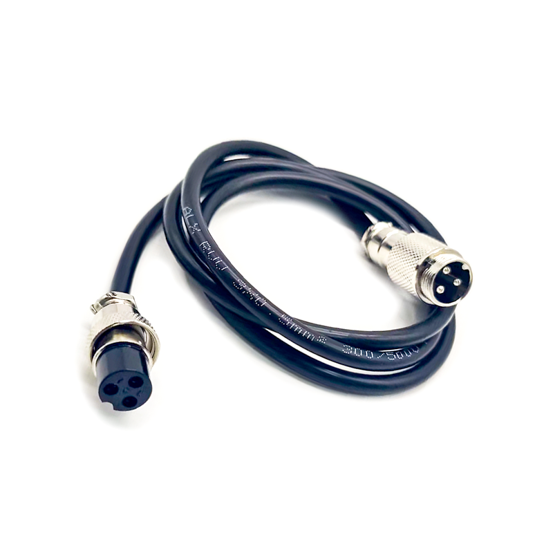 Elecbee GX16 Aviation Connector  3pin  straight   Male  to straight  Female  with  1M Cable