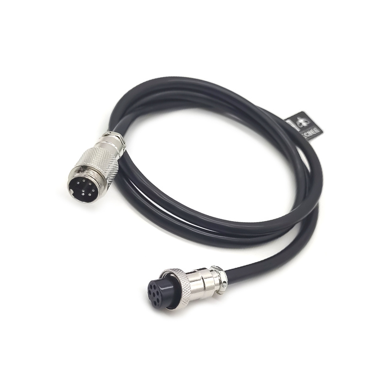 Elecbee GX16 Aviation Connector  7pin  straight   Male  to straight  Female  with  1M Cable