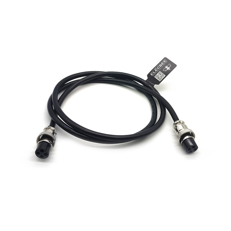 Elecbee GX16 Aviation Connector  4pin  straight   Female  to straight  Female  with  1M Cable