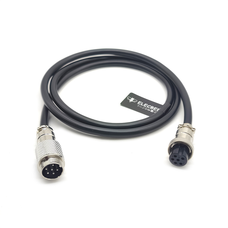 Elecbee GX16 Aviation Connector  6pin  straight   Male  to straight  Female  with  1M Cable
