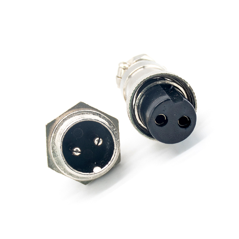 Elecbee GX16 Aviation connector  Male and Female (one Pair) 2pin StraightPanel mount Solder Type  connector