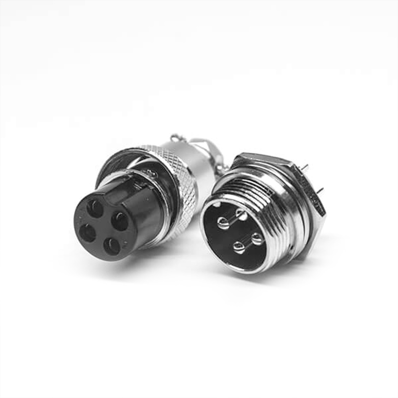 Elecbee GX16 Aviation connector  Male and Female (one Pair) 4pin StraightPanel mount Solder Type  connector