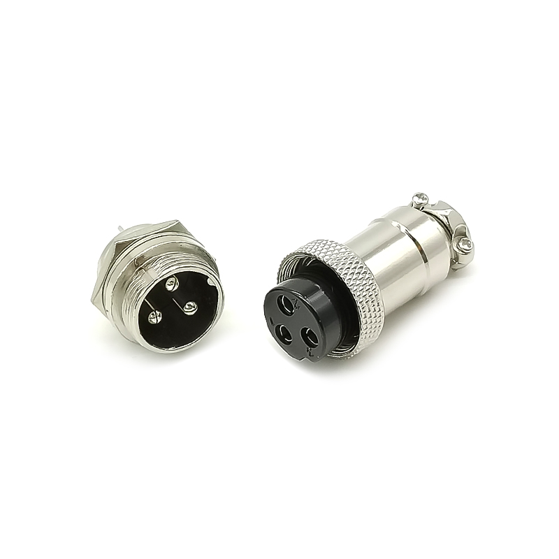 Elecbee 10sets GX20 Aviation  connector  Male and Female (one Pair) 3pin StraightPanel mount Solder Type  connector