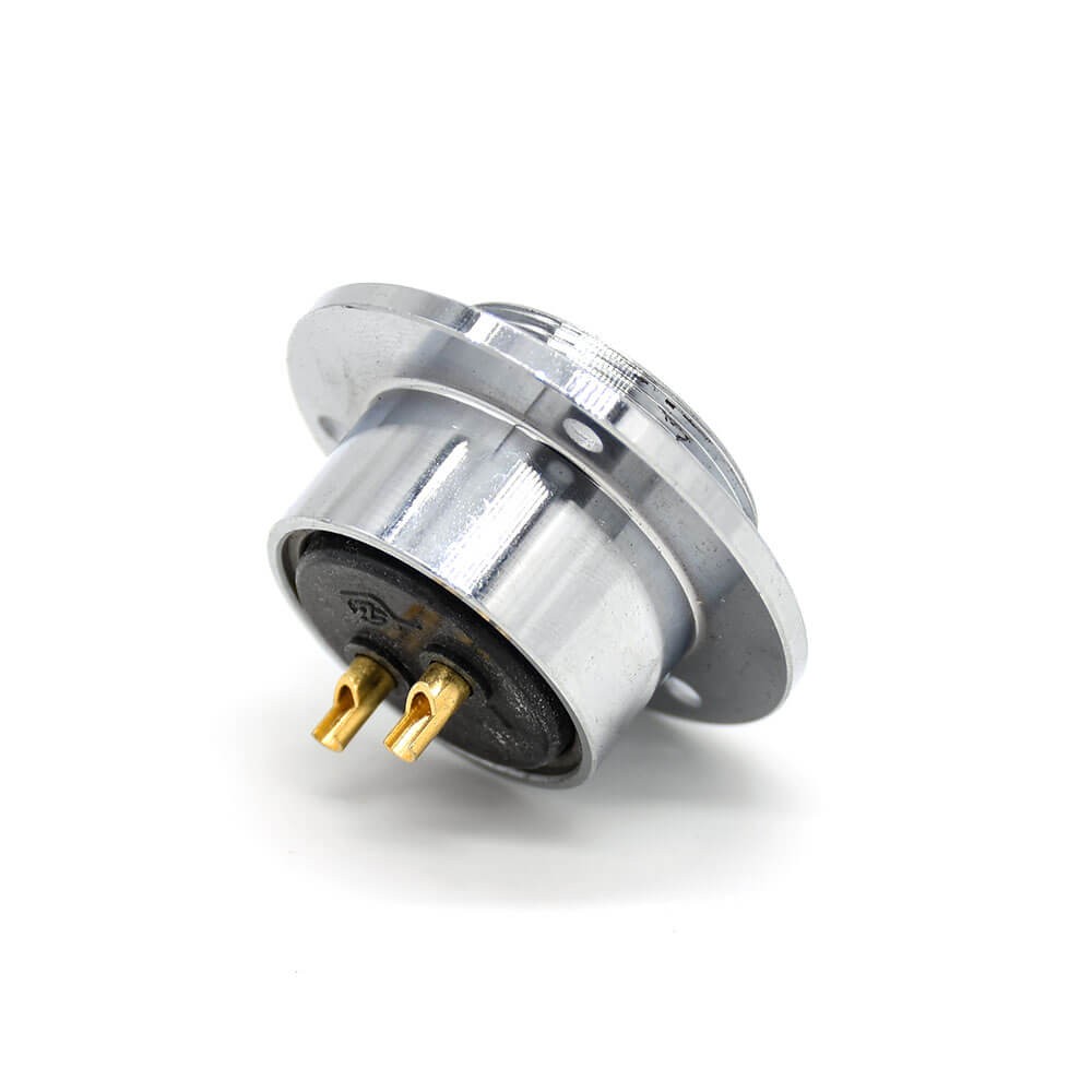 Elecbee Conector de aviación GX40 inverso, conector hembra de brida recta de 2 pines, tipo conector