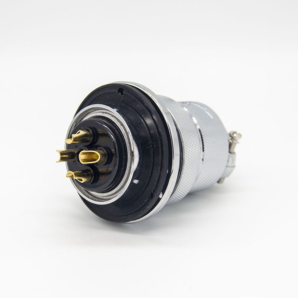 Elecbee Conector de aviación GX48 inverso macho y hembra (un par) Conector tipo soldadura de brida recta de 4 pines