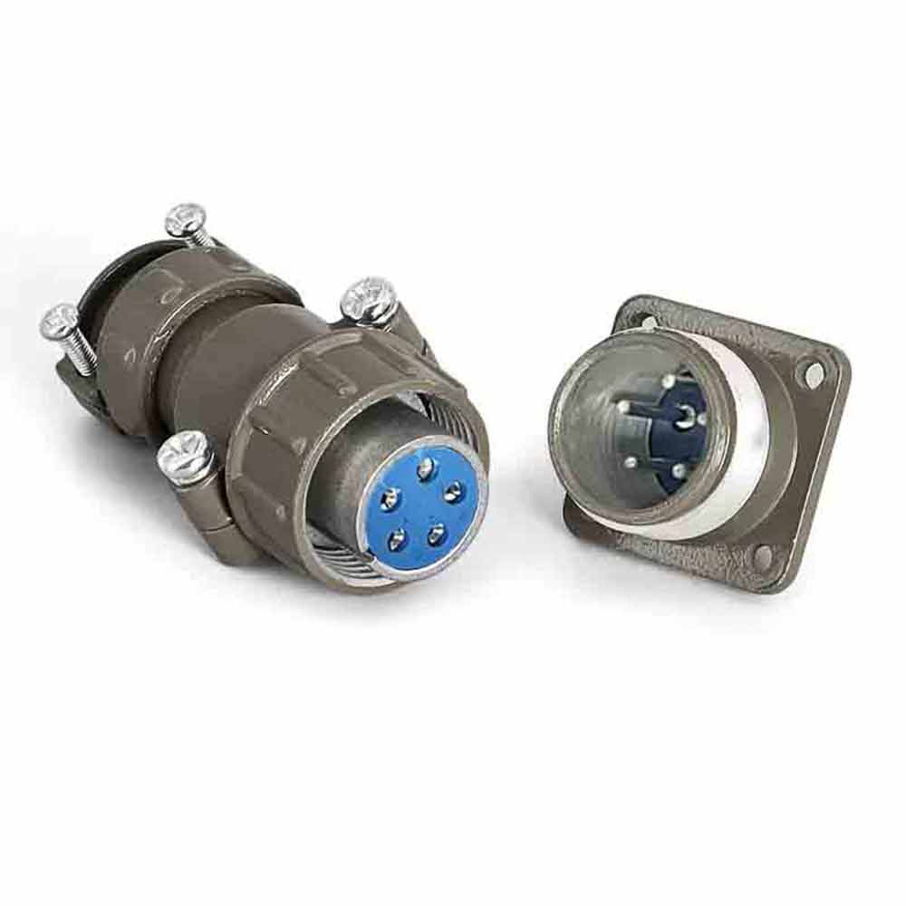 Elecbee P20 5-Pin Female Plug and Male Socket Straight Set P20K10Q Hole + P20J10A Pin Aviation Connector