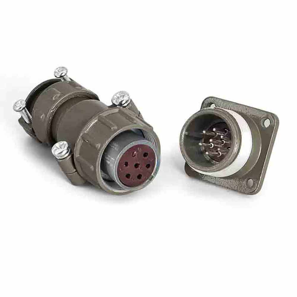 Elecbee P20 7-Pin Female Plug and Male Socket Straight Set P20K11Q Hole + P20J11A Pin Aviation Connector