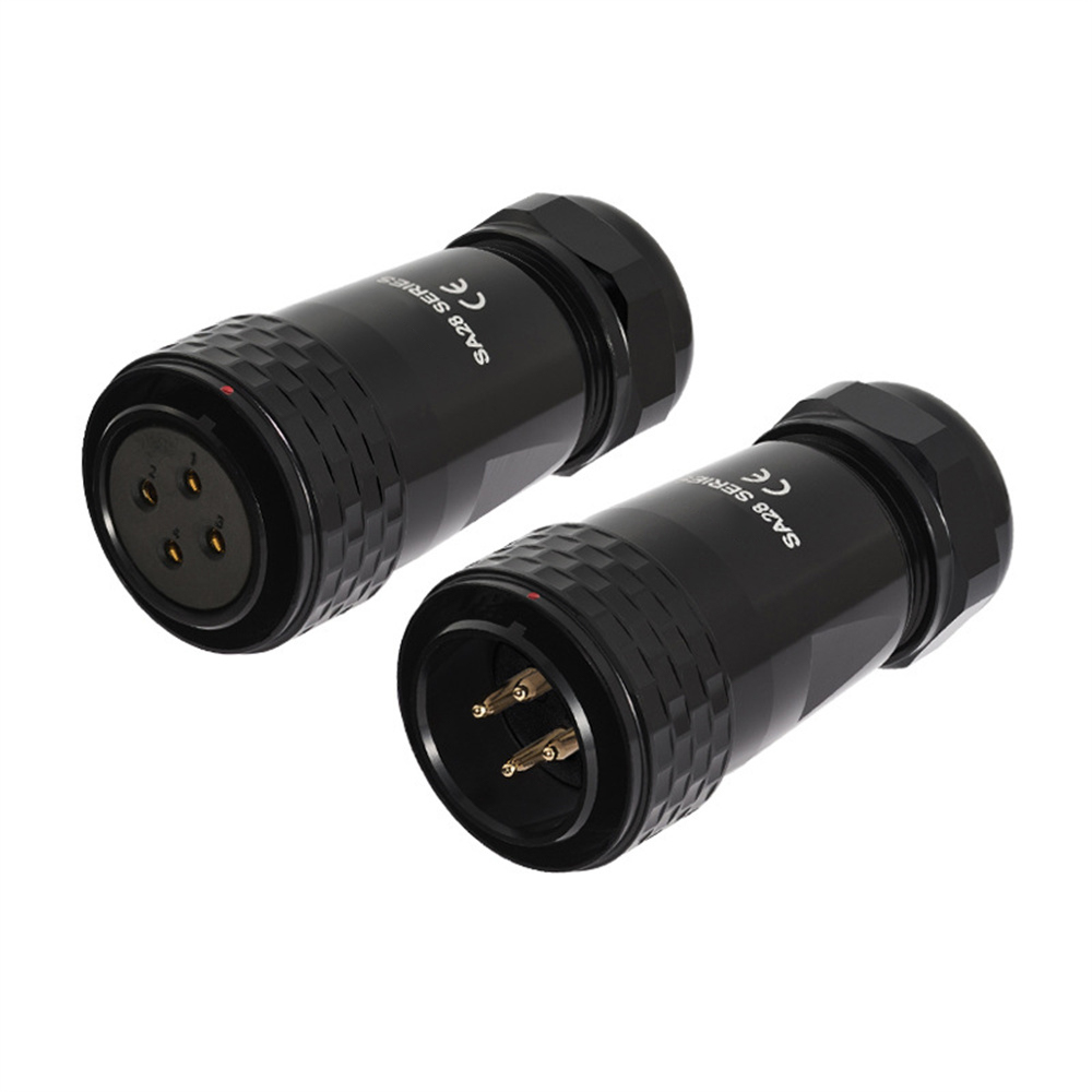 Elecbee SA2810/P2B-2 Waterproof Male Plug Cable Connector Screw Black