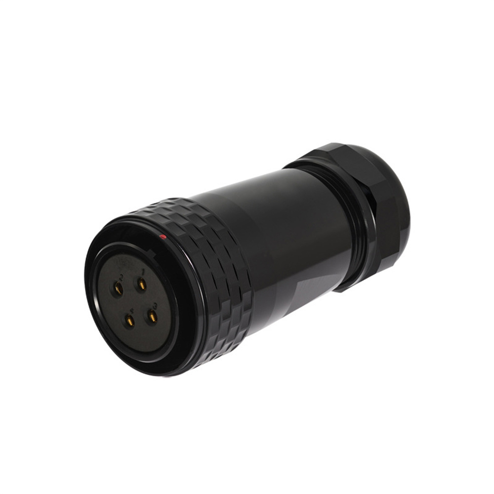 Elecbee SA2810/S2B-2 Waterproof Female Plug Cable Connector Screw Black