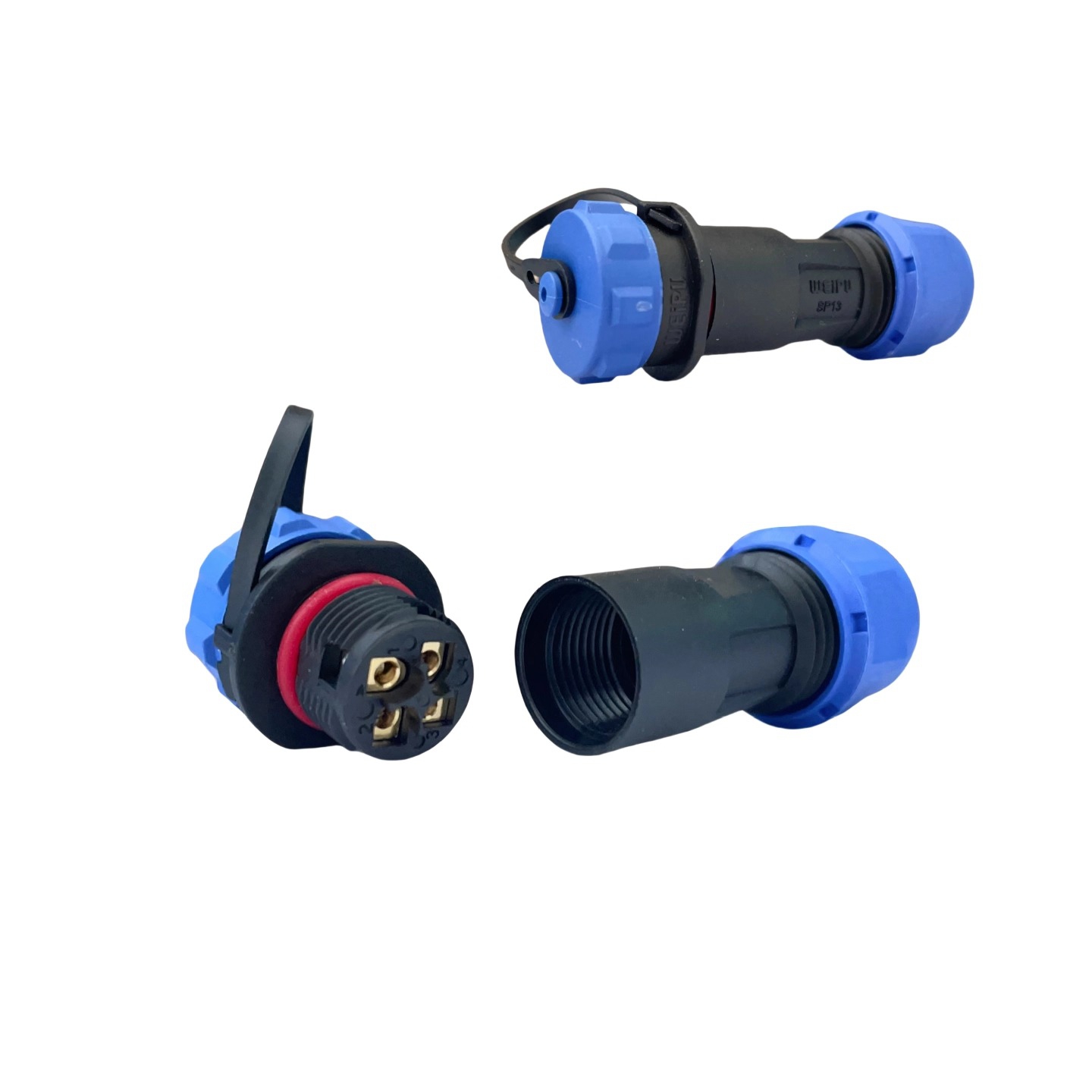 Elecbee SP17 Series Waterproof Aviation connector 2 Pin Straight Screw Clamping Male Plug and Female Rear-nut mount Socket one pair