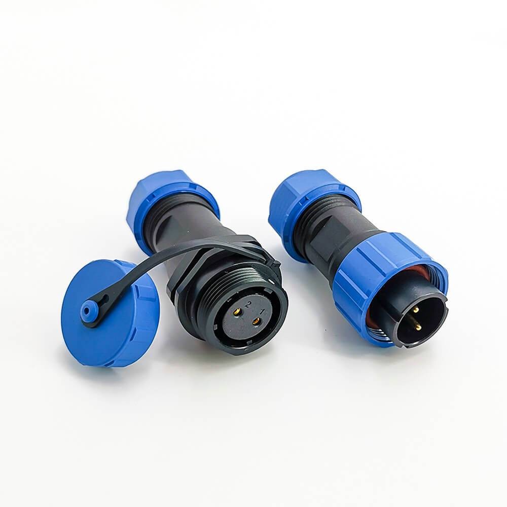 Elecbee SP17 Series Waterproof Aviation connector 2 Pin Straight Solder Type Male Plug and Female In-line cable Socket one pair