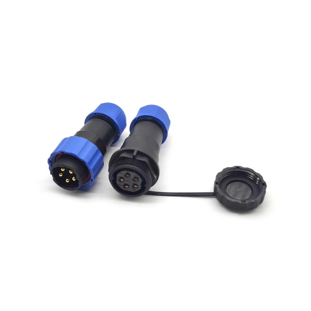 Elecbee SP21 Series Waterproof Aviation connector 5 pin Straight Solder Type Male Plug and Female In-line cable Socket one pair